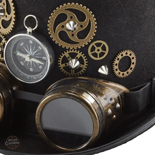 Haut de Forme raffiné avec un design steampunk distinctif