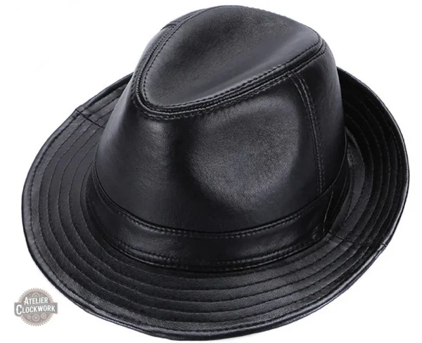 Chapeau urbain en cuir authentique