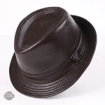 Chapeau Fedora Cuir Homme – Gentleman à Bord Court