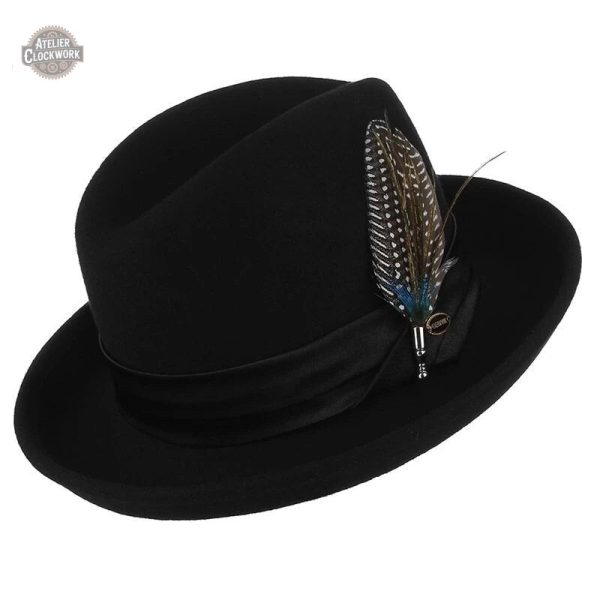chapeau-fedora-noir-femme-steampunk-store-1 Chapeau Fedora Noir Femme Steampunk