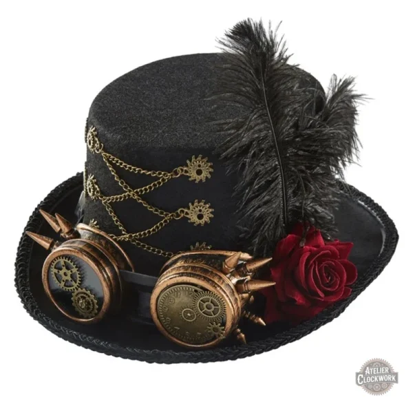 chapeau-femme-steampunk-1 Chapeau Steampunk Femme - Haut-de-Forme élégant