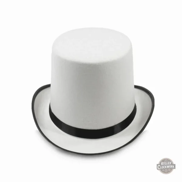 Chapeau Haut-de-Forme Blanc pour Magicien et Cosplay