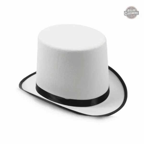 Accessoire de mode : Chapeau Haut-de-Forme blanc