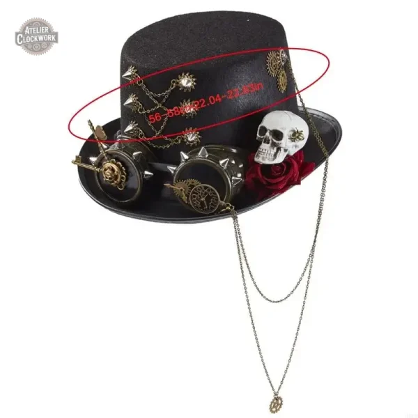 Haut-de-Forme audacieux style Steampunk Crâne