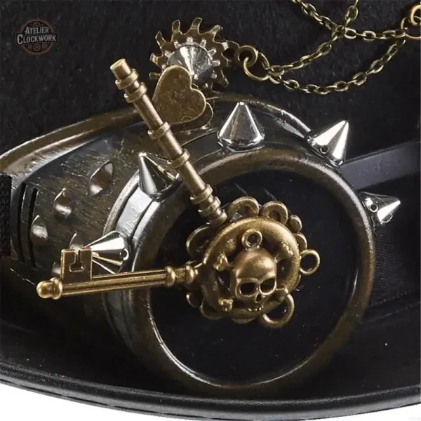 Haut-de-Forme Steampunk avec motif Crâne