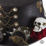 Chapeau élégant Steampunk Crâne et Lunettes