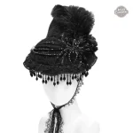 Chapeau Noir Gothique élégant en style steampunk