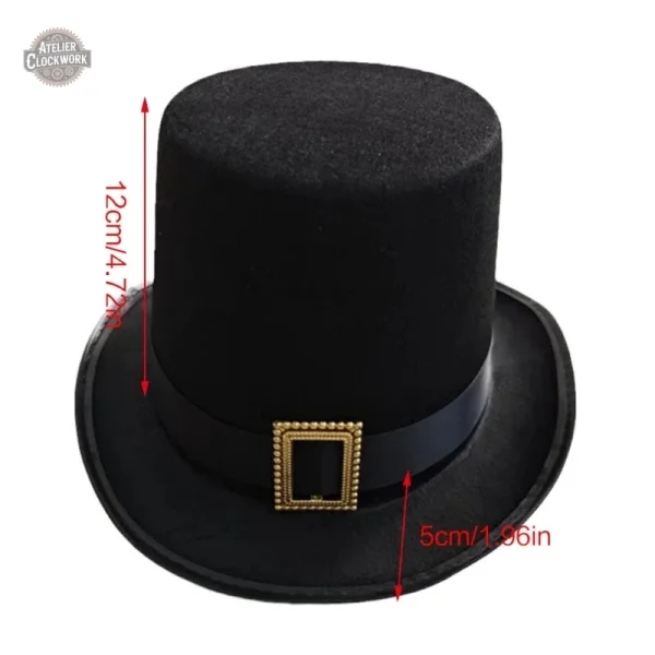 Chapeau steampunk noir, élégant et sophistiqué