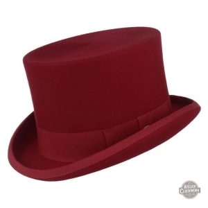 Chapeau Haut de Forme Rouge Écarlate