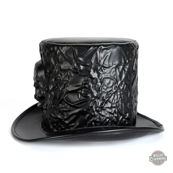 Chapeau noir avec crâne, style steampunk
