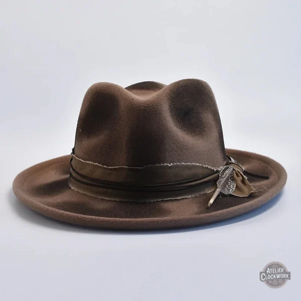 Haut de forme steampunk marron élégant