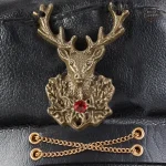Casquette PU inspirée du style militaire steampunk