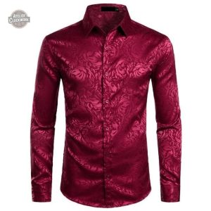 Chemise vintage à motifs floraux pour homme
