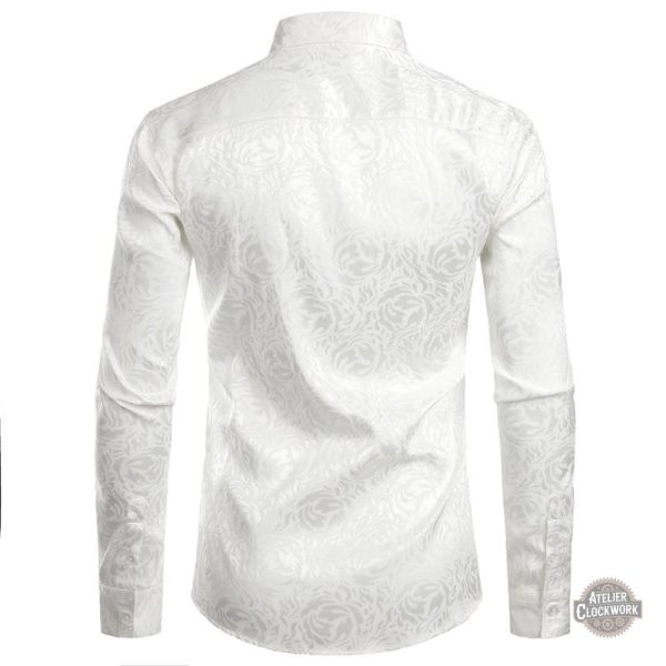 Élégante chemise steampunk à motifs floraux pour homme