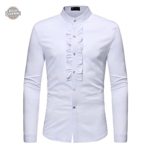 chemise-blanche-steampunk-homme-1 Chemise Victorienne Steampunk pour homme élégant