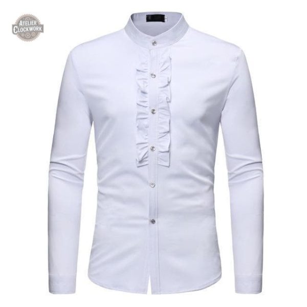 Chemise blanche Steampunk en ivoire pour dandy