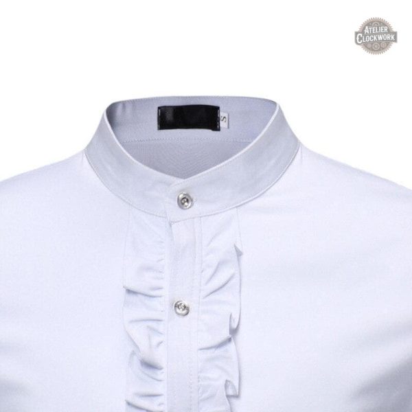 Chemise d'homme ivoire au design Steampunk raffiné