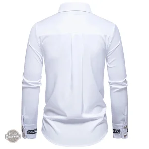 Chemise dandy brodée style steampunk
