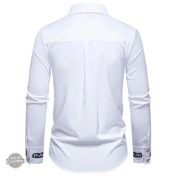 Chemise dandy brodée style steampunk