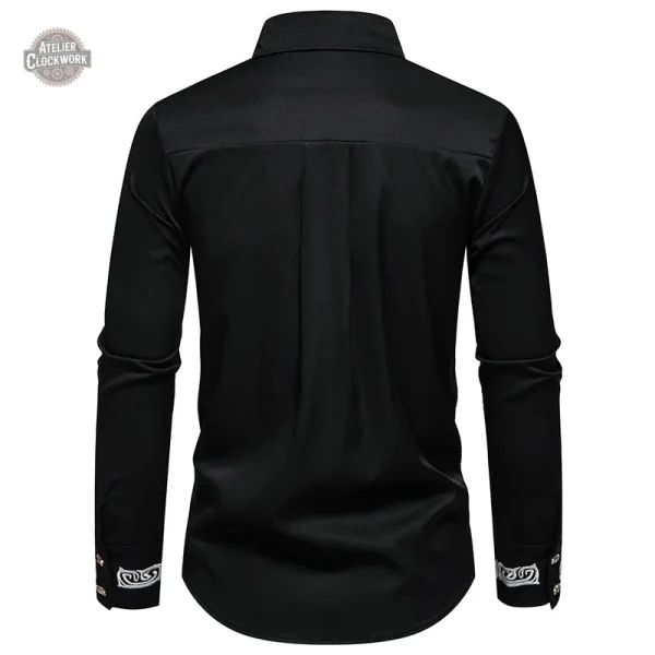 Chemise élégante avec motifs brodés steampunk