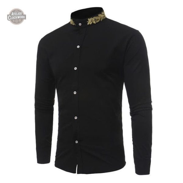 Chemise dandy steampunk avec col brodé