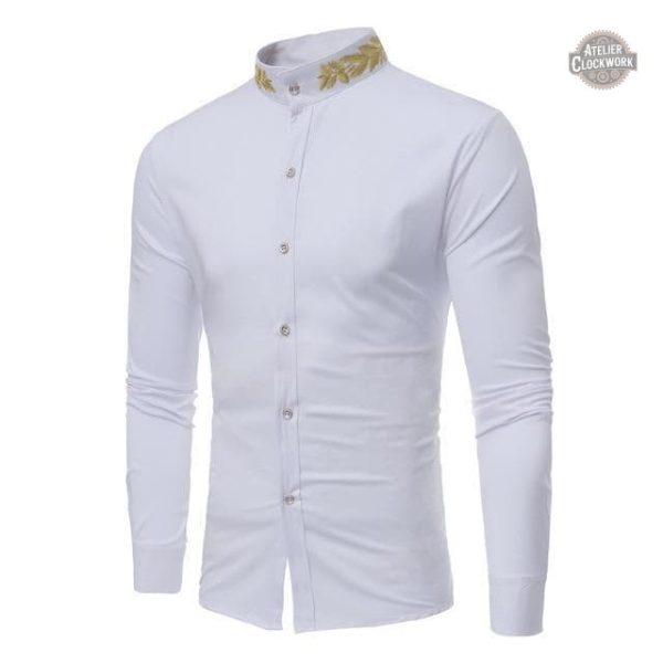 Chemise dandy avec détails brodés, style steampunk