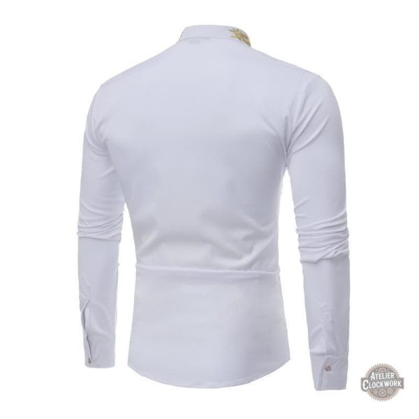 Chemise homme col brodé, inspiration victorien