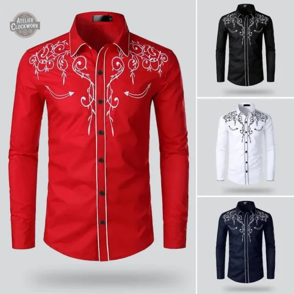 Chemise rétro style cowboy pour homme