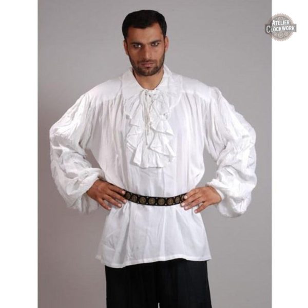 Chemise dandy pour homme avec jabot élégant