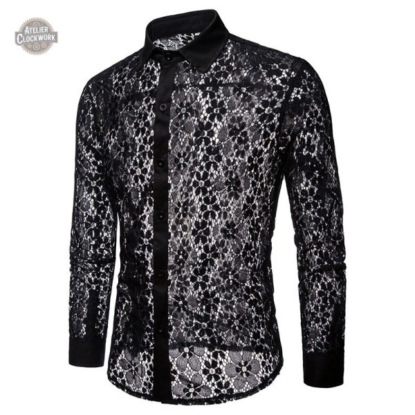 Élégance masculine : chemise en dentelle ajourée