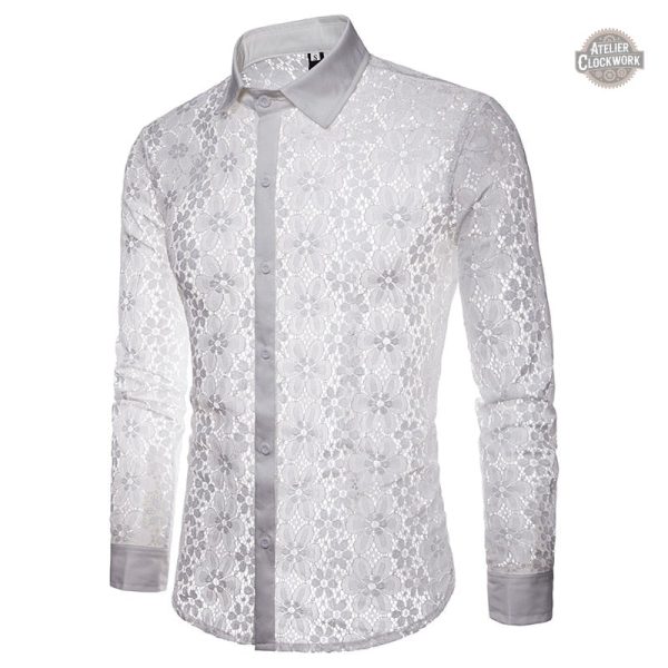 Chemise homme steampunk avec dentelles ajourées
