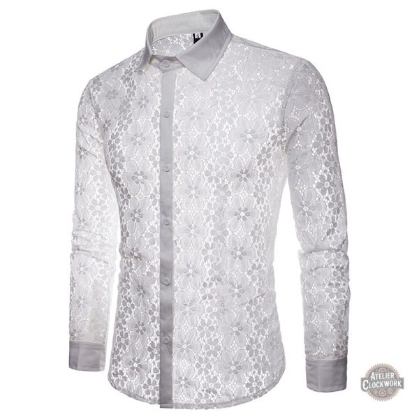 Chemise élégante pour dandy moderne en dentelle