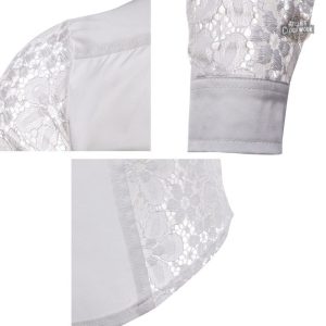 Détails en dentelle ajourée sur chemise masculine