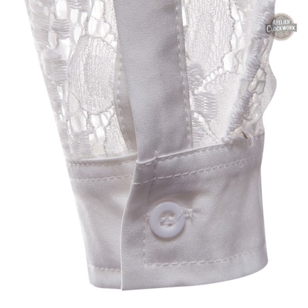 Chemise dandy homme avec motifs en dentelle