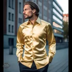 Chemise dorée style steampunk pour homme