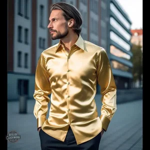 Chemise dorée style steampunk pour homme