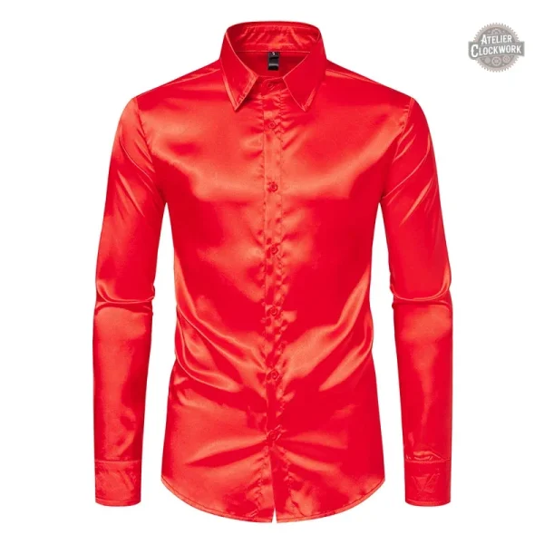 Style dandy masculin, chemise satin steampunk