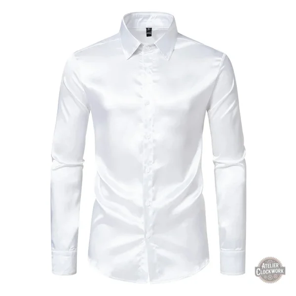 Chemise homme en satin, mode steampunk raffinée