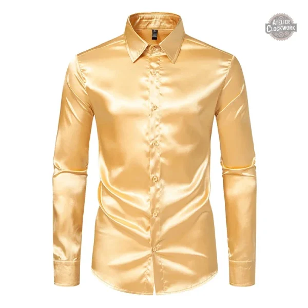 Vêtement steampunk pour homme, chemise en satin