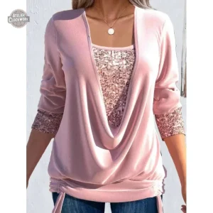 Chemise à manches longues au design rétro
