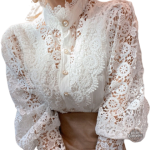 Chemisier Dentelle Col Montant - Lily Elsie