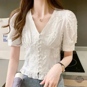 Chemisier Steampunk Femme élégant en blanc