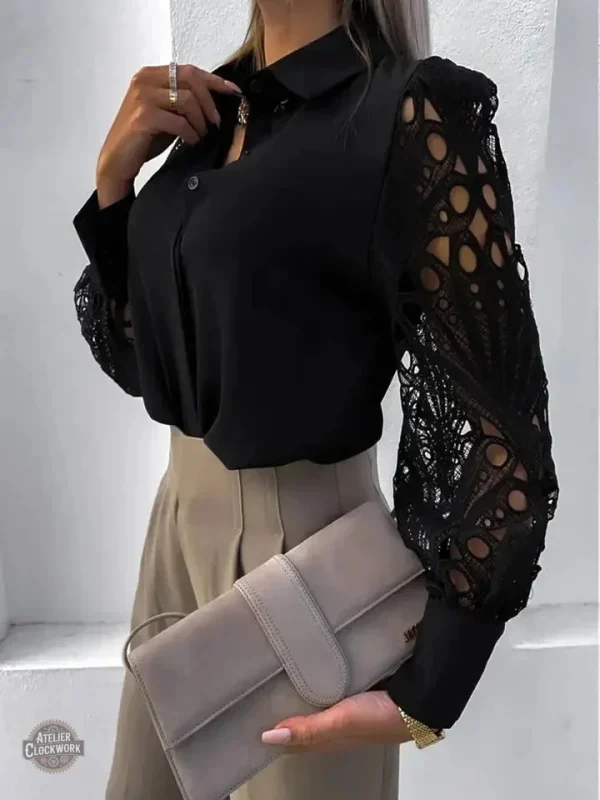 Blouse dentelée blanche pour un look steampunk