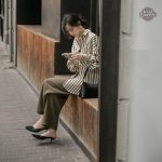 Style rétro avec chemise rayée pour femme