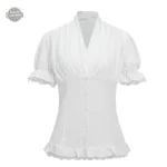 Chemisier blanc style victorien pour look steampunk