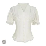 Chemisier élégant en blanc, tendance steampunk