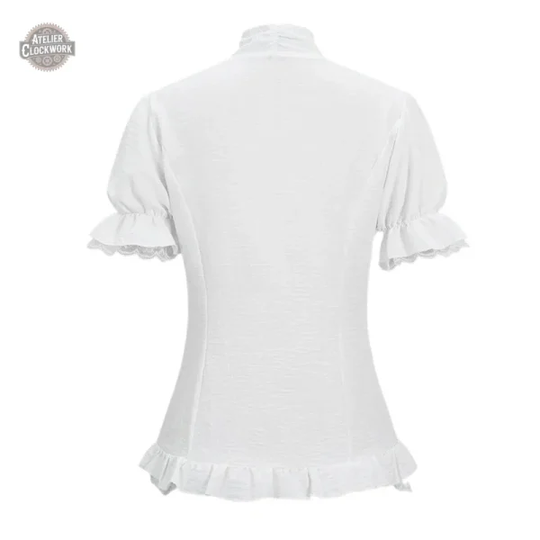 Vêtements steampunk : chemisier victorien en blanc