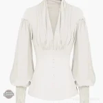 Chemisier blanc avec flair victorien pour femmes