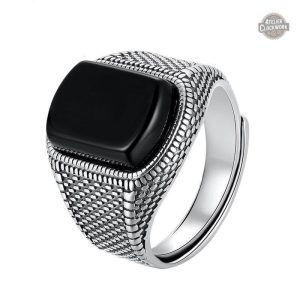 Chevalière Homme Onyx d'Argent