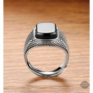 Bijou élégant dandy en argent et onyx